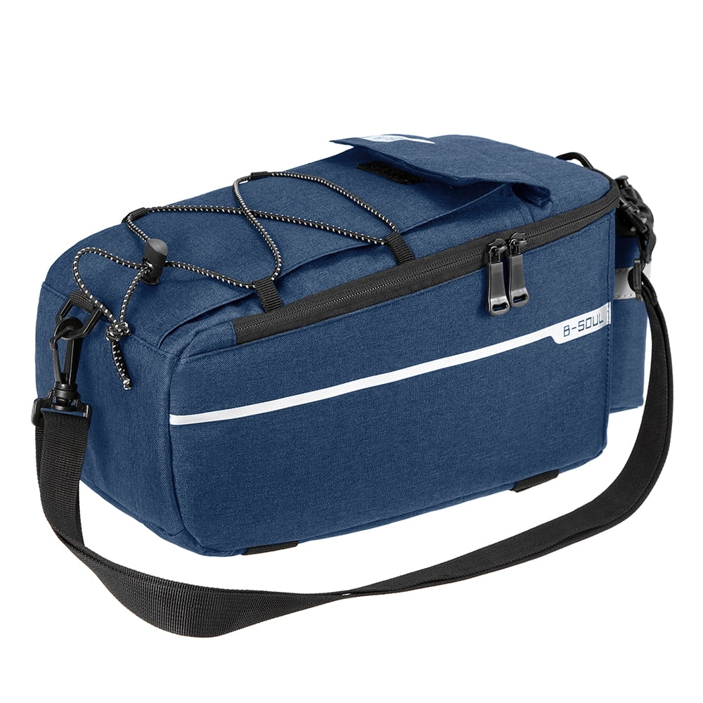 Insulated Trunk Cooler Bag Cycling Rear Rack Storage Luggage Bag Reflective MTB Bike Pannier Bag Shoulder Bag U149690