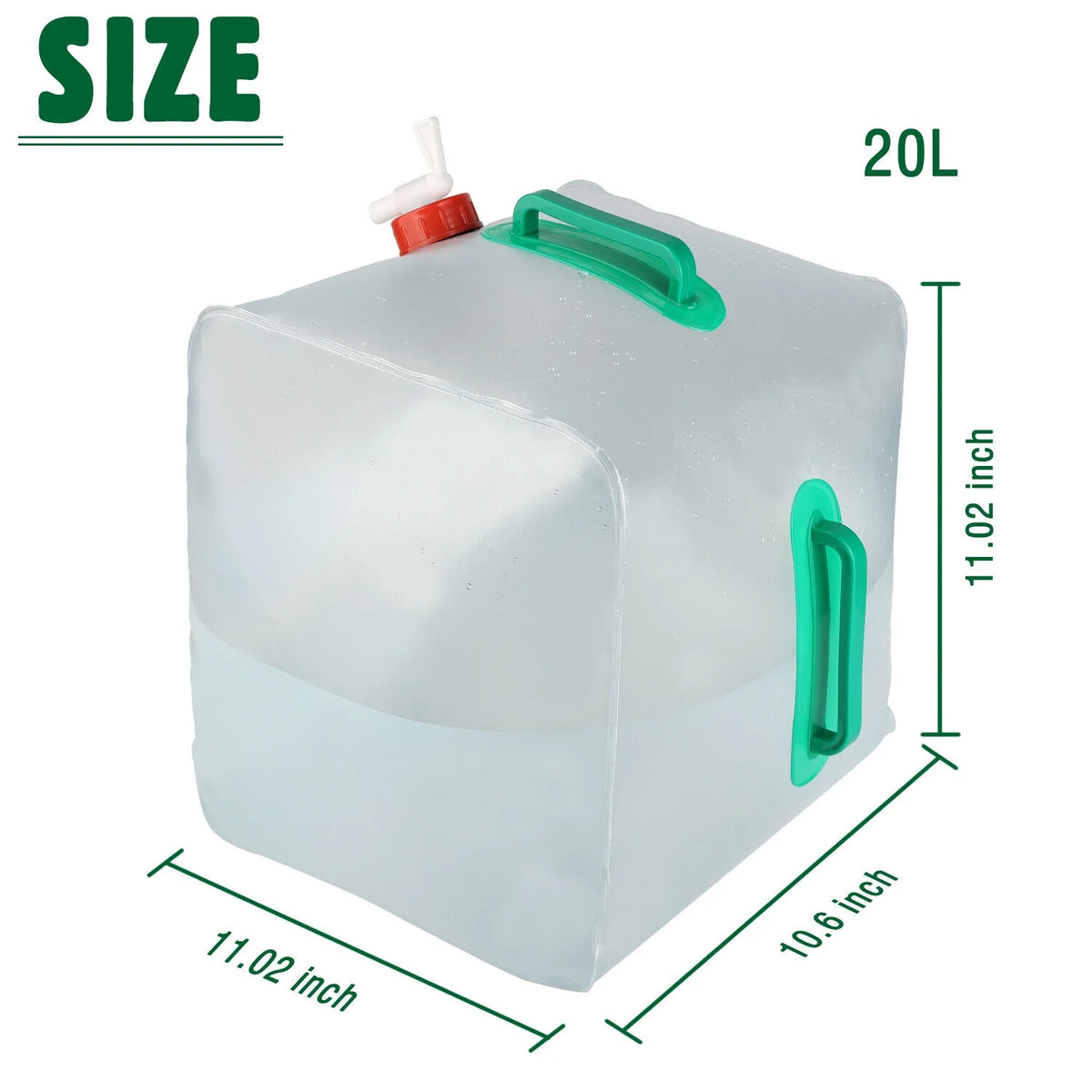 Collapsible Water Container With Spigot 2.6-5.2 Gallon Camping Water Storage Jug T692