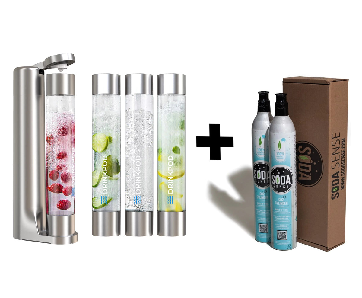 Soda Maker with 2 CO2 Cylinder and 3 PET Bottles W239962