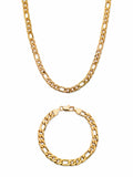 Gold Ion-Plated 2-Piece Chain Necklace and Bracelet Set G2056