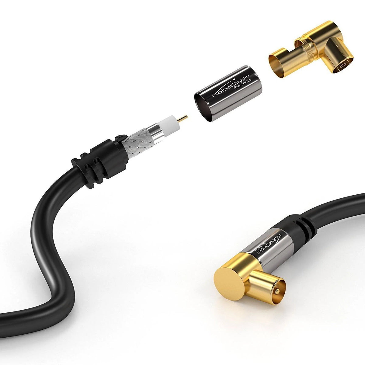 Coaxial Aerial Antenna Cable with Angle 90° Male to Female 75 Ohm 15M C68300