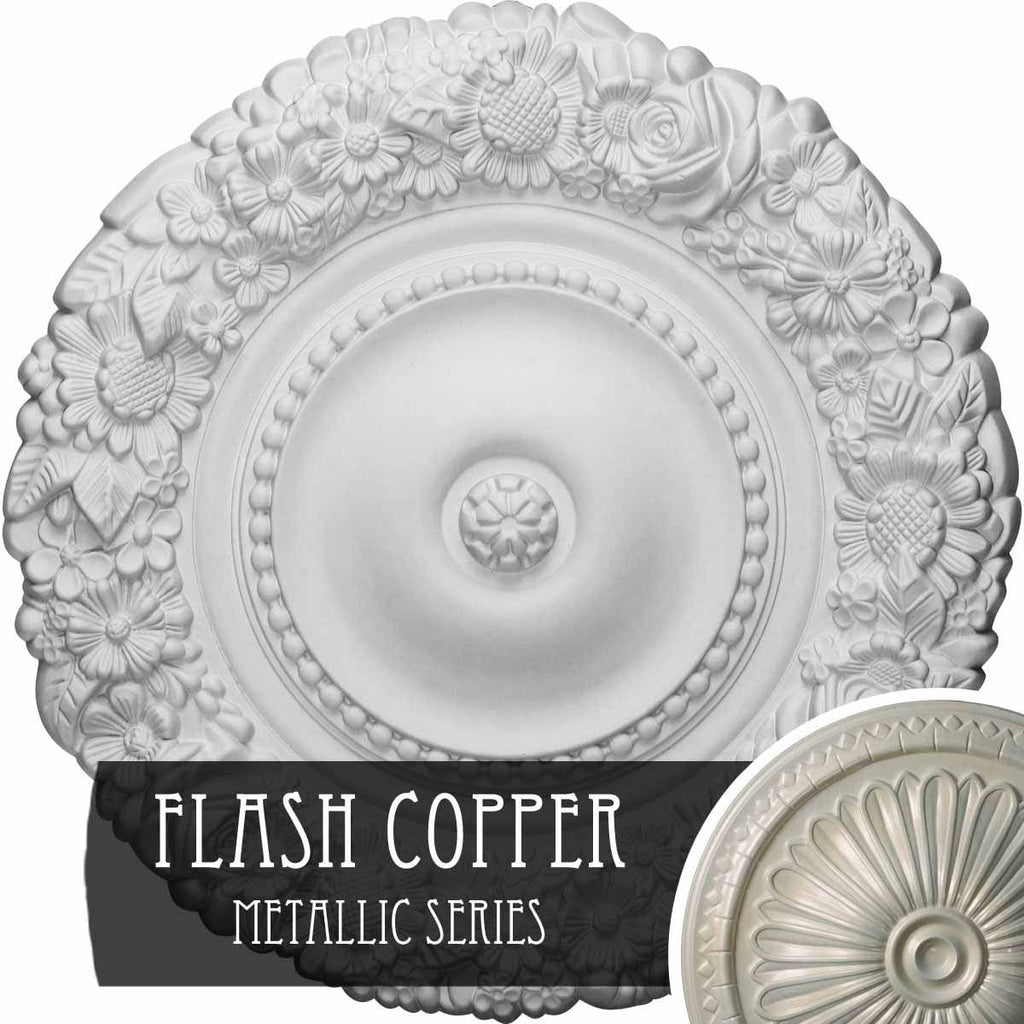 21 inch x 2 inch Hand-Painted Flash Copper Bronze Ceiling Medallion E87486