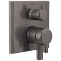2-Handle Valve Trim with 6-Setting Diverter, Black Stainless T4949