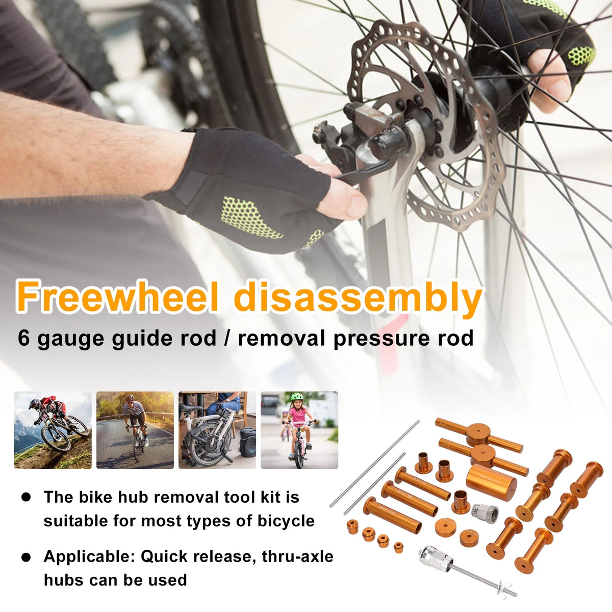 Bike Hub Bearing Tool Kit with Ratchet Repairing Tools A666