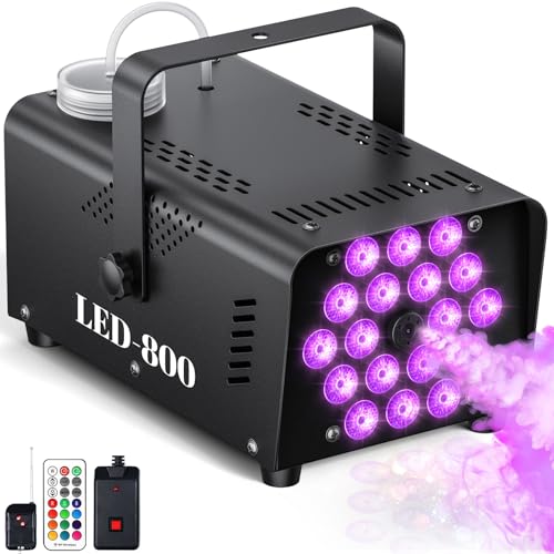 800W Fog Machine with 13-Color LED Effects X637